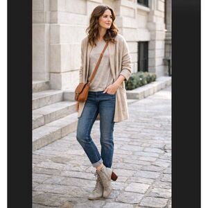 Kork Ease ELFA Leather Ankle Boots Women's 8.5 Lace Up Block Heel Zip Gray Suede